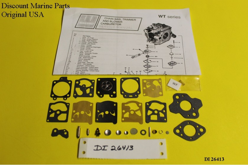 McCulloch Chainsaw MS1635 Carburetor Walbro WT674 Carb Kit DI 26413